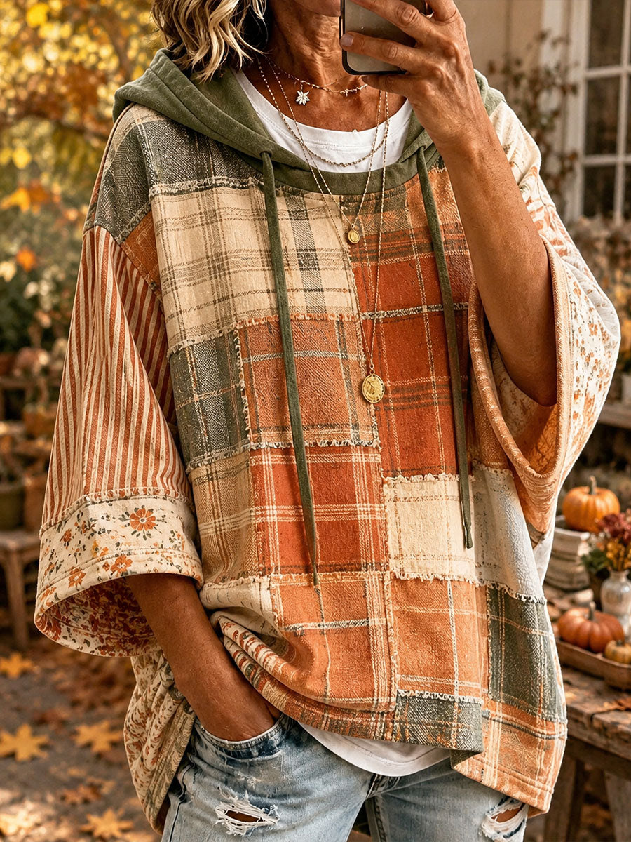 Ana™ | Autumn Patchwork Oversized Hoodie