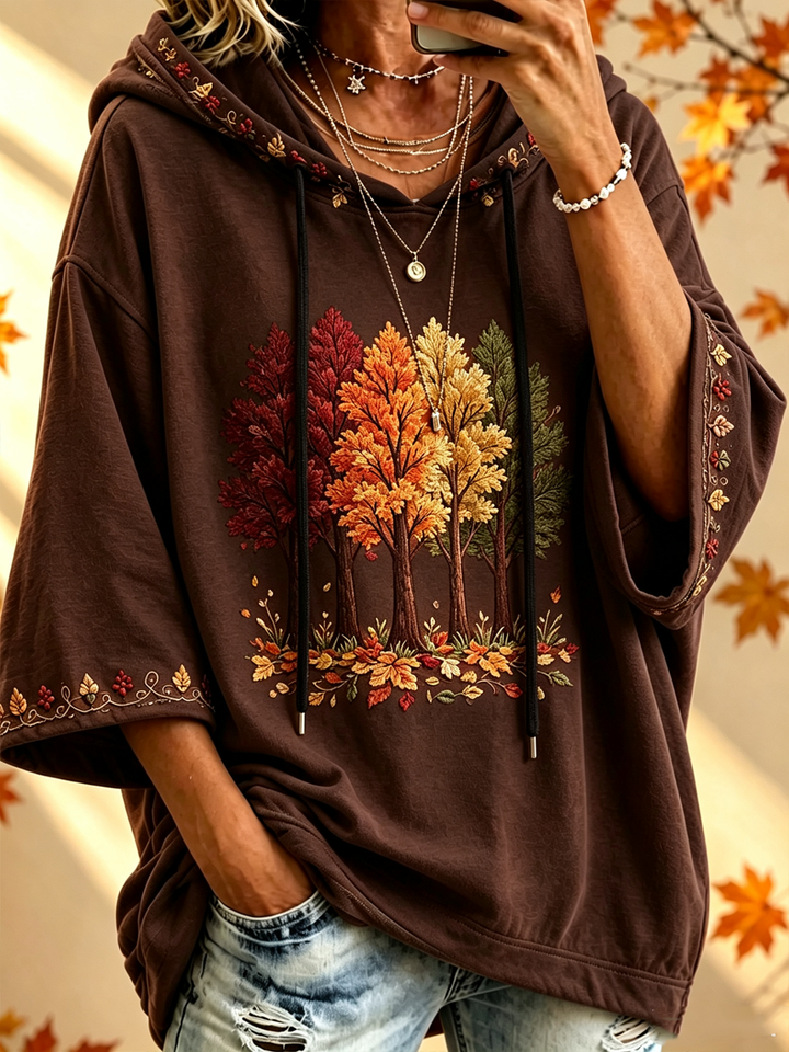 Maria™ | Autumn-Print Oversized Hoodie